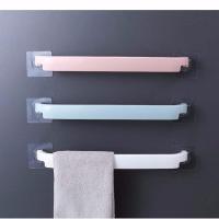 [毛巾架鞋架]免打孔毛巾杆卫生间挂毛巾架厨房抹布架浴室收纳架 毛巾置物架颜色随机[升级款] 1个装[体验装]