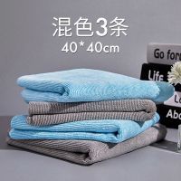 家政保洁专用擦地抹布毛巾打扫卫生擦桌子抹布吸水家用不掉毛麻布 混色 小号 3条装 27*30cm