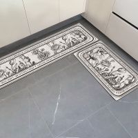 北欧ins厨房地垫耐脏家用可擦免洗防滑垫pvc防水防油可裁剪长条垫 1306A-悠悠花语-横版 45cm*80cm 单条