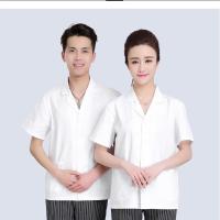 食堂后厨厨师工作服男长袖秋面点师套装幼儿园厨房厨师服短袖白色 (白色短袖) M