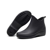 雨靴子女2021新款套鞋雨鞋女成人短筒学生韩版可爱雨靴防滑水胶鞋 黑色[202] 35