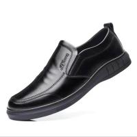 [真牛皮]冬季加绒保暖羊毛棉鞋防滑休闲皮鞋男士爸爸男鞋子 新款透气822黑色[单款不加绒] 39