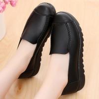 酒店工作鞋防滑上班鞋妈妈鞋平跟平底餐饮餐厅厨房专用鞋女鞋单鞋 217[黑色单鞋] 35