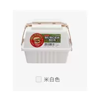 便携汉堡便当盒学生上班族三明治面包保鲜盒水果收纳盒带盖保温盒 白色汉堡盒