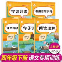 四年级上下册语文专项训练人教版句子训练看拼音写字词阅读理解 四年级下册 课文内容填空