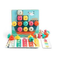 特宝儿彩虹堆叠串珠 儿童拼插形状认知排序想象力益智玩具3-6岁 彩虹堆叠排序盒