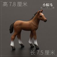 实心仿真动物模型野生动物玩具野马斑马毛驴白马儿童认知摆件 小棕马