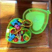 幼儿童穿绳串珠大颗粒交通认知益智1-3岁手眼协调玩具 心形盒装串珠