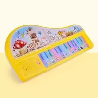儿童电子琴初学者音乐启蒙婴幼儿早教男女孩多功能小钢琴乐器玩具 黄色电子琴_- 电池版[配3颗普通电池]