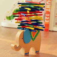 儿童益智木质幼儿园经典早教启蒙卡通小熊水果数字天平称木制玩具 1大象平衡