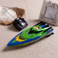 遥控船高速遥控快艇赛艇可带充电防水耐摔儿童电动玩具船 绿色