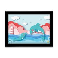 儿童简易实木画框A4美术素描作品幼儿园学校绘画装裱孩子的相框8K 黑色 A4寸[可放21*29.7CM]横竖可挂