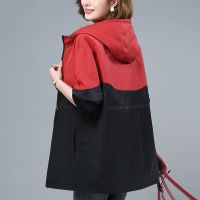 [有里布/好质量]女士短外套春秋大码胖mm风衣女小个子妈妈夹克 黑色 M[建议100斤内]