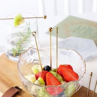 不锈钢水果签家用可爱小企鹅果签盅石榴玻璃瓶小天使水果叉收纳罐 圆柱圆球圆环各1支