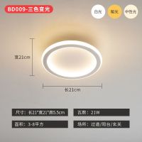 走廊过道灯具现代简约入户led小客厅吸顶灯创意北欧玄关阳台灯饰 BD009白色+三色变光 明装
