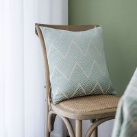 缨慕日式防水防油防烫桌布布艺简约现代棉麻茶几布文艺台布长方形 绿色波纹 90*90cm