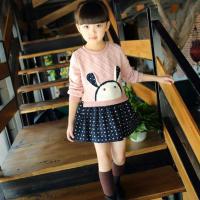 女童装儿童裙子小女孩秋装连衣裙新款公主裙宝宝秋装衣服兔子童装 粉红色 兔子春秋款 100(建议身高90cm)