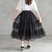 儿童半身裙亲子公主蓬蓬裙中大童网纱蛋糕裙夏天女童黑色长款纱裙 黑色 秋天的第一条裙子 120