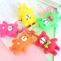 大号卡通发光球可爱毛毛大熊发泄玩具发光毛毛球闪光弹力球特大装 随机颜色小号闪光熊(12厘米)