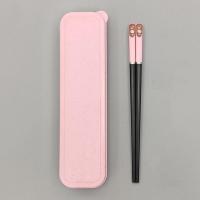 上班族餐具筷子勺子套装小巧便携筷子盒可爱不锈钢叉子三件套单人 粉盒+粉猫筷