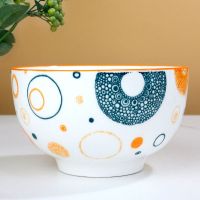 流星花园碗碟套装家用吃饭陶瓷米饭碗盘釉下彩汤面碗筷一个人餐具 1个碗5英寸的碗-HY