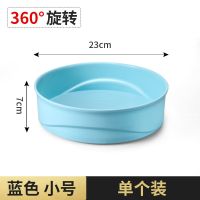 厨房调料置物架防滑加厚家用架子油盐酱醋佐调料多功能旋转收纳盒 蓝色 普通款[小号]