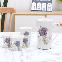 五件套精美简约家用陶瓷水具套装办公实用水杯套装大容量水壶茶壶 熏衣草 单壶