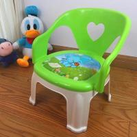 宝宝餐椅婴儿童吃饭餐桌座椅家用叫叫椅小孩卡通靠背椅塑料小凳子 无餐盘-爱心款绿白(坐垫图案随机发)