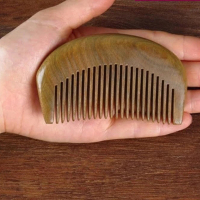 绿檀木梳子防静电头梳包包生日送女朋友礼物脱发按摩梳 绿檀香木