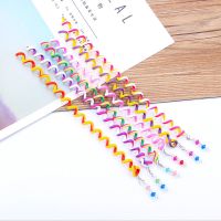 女童编发彩绳七彩色儿童头饰公主宝宝发饰小女孩彩色编发头绳辫子 10#混色组3条 颜色随机