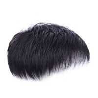 男士头顶假发男补发块寸头短发地中海秃顶真发遮盖白发透气补发套 黑色 送:小梳子