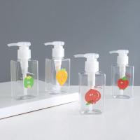 塑料印花压嘴瓶多规格按压式洗面奶洁面乳化妆品乳压瓶分装瓶子 蔬菜款100毫升乳液瓶 颜色随机1个