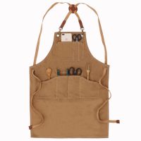 围裙男女咖啡师茶餐厅园艺花店理发师木工画画防水帆布高档工作服 卡其色