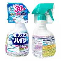 日本原装花王厨房餐具台面去油漂白清洁剂 泡沫除菌喷雾消臭400ml 花王厨房泡沫漂白剂主体400ml