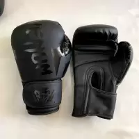 毒液拳击手套散打拳套男女训练沙袋泰拳格斗搏击成人拳套 黑色 12oz