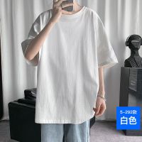 夏季港风日系工装休闲套装男薄款潮牌搭配一套帅气男友三件套男装 白色T恤 M