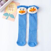 新款夏季网眼立体防蚊袜公仔新生儿宝宝袜过膝儿童袜 网眼水蓝袜面包超人 均码