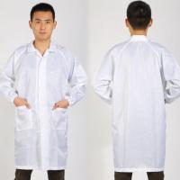 防尘服连帽分体无尘服防静电衣服连体套装防尘喷漆男女防护工作服 白大褂(不含帽子) XL/175