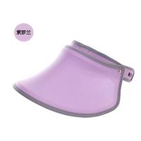夏天骑电动摩托自行车防风防晒紫外线遮阳面罩挡雨镜片空顶凉帽子 [单层-无镜片款]-紫色