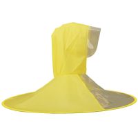 飞碟雨衣男士斗篷式户外垂钓雨披女徒步透明防水钓鱼头盔伞帽 黄色 XL
