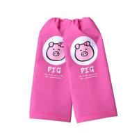 儿童裤管套防雨裤套男女童防打湿裤腿套小孩学生雨衣防雨裤脚套 玫红色小猪裤套 M