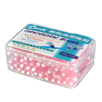 cleanpik牙缝刷推拉式牙间刷齿间刷清洁正畸牙刷60支/盒 粉红0.6MM