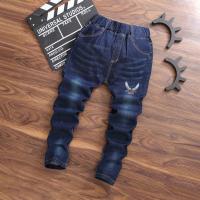 男大童牛仔裤时尚韩版裤春秋冬儿童裤子中学生中大童男孩帅气长裤 大老鹰 款式 110 建议身高110-115厘米