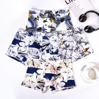 男式内裤[八条装]男士时尚男平角裤透气抗菌青年中腰学生四角裤 [4条装]鸟语款 L码80-100