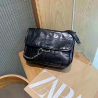 Zara流浪包2021新款时尚百搭摇滚单肩斜挎女包 黑色(赠礼袋)