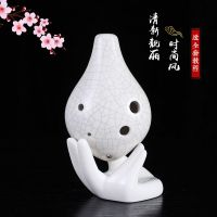 陶笛6孔初学者包教会小学生入门中音AC调六孔儿童陈情12陶埙乐器 白裂[普及]送教程+视频+挂绳+袋子