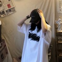西米克 t恤2020新款复古港风字母印花高街嘻哈街头抽象男女潮短袖 白色 M