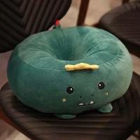 蒲团垫子坐垫圆形榻榻米地上卧室椅子加厚办公室久坐儿童学生宿舍 绿恐龙 38*38*15cm[不可拆洗]