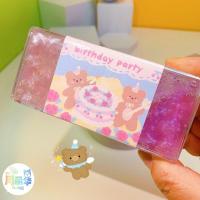 周丽华小店[游乐场4件套]千丝泥解压玩具便宜史莱姆玩泥 (双拼色小熊)