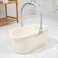 带提手长方形拖把清洁桶44cm加大加厚平板拖把棉拖把手提塑料桶 [北欧米]单桶